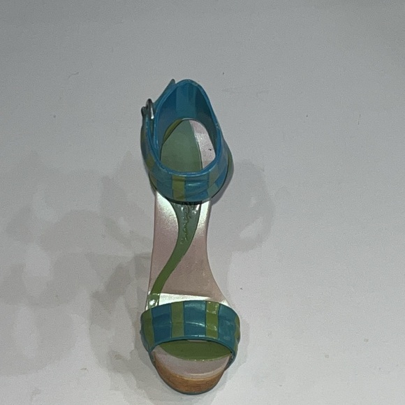 Just The Right Shoe by Raine Blue and Green Sandal - Picture 2 of 10